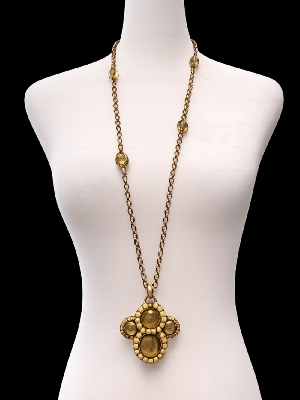 Vintage-Inspired Gold Tone Pendant Necklace | Statement Medallion